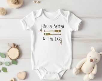 Life Is Better At The Lake Baby Bodysuit, Lake Baby Outfit, Lake Life Baby Bodysuit, Cabin Baby Gift, Boating Baby Shirt, Summer Lake Baby