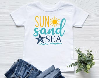 Sun Sand Sea Toddler Shirt, Kids Beach Shirt, Summer Vacation Toddler Tee, Coastal Kids Shirt, Ocean Theme Shirt, Beach Outfit Kids