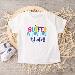 Surfer Dude Shirt, Kids Beach Tshirt, Surfboard Kids Shirt, Toddler Surfing Shirt, Toddler Summer Tshirt, Boy Clothes, Beach Tee, Kids Shirt