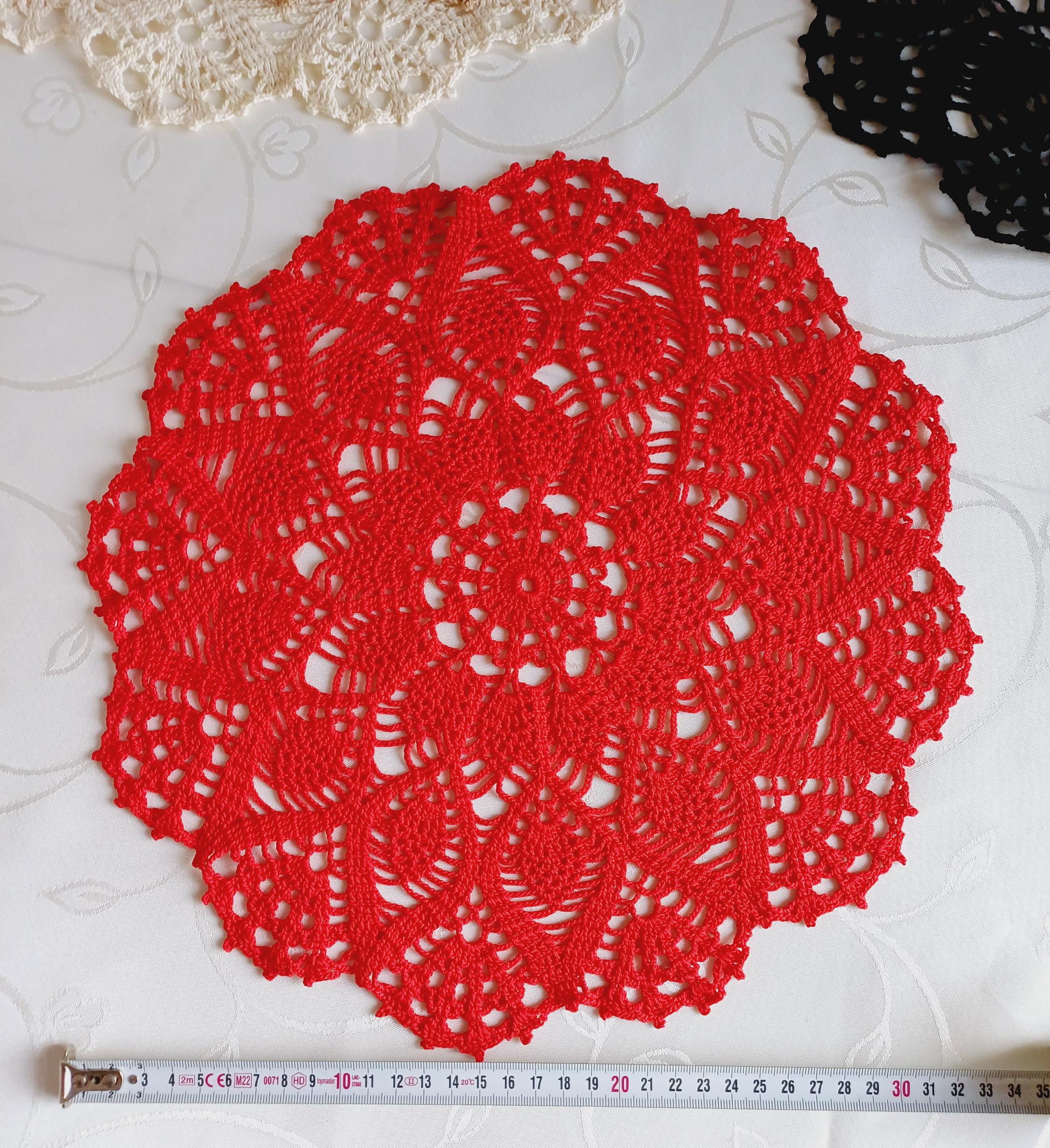 Round Crochet Cotton Doily.crochet Centerpiece. 13 " /33 Cm. - Etsy