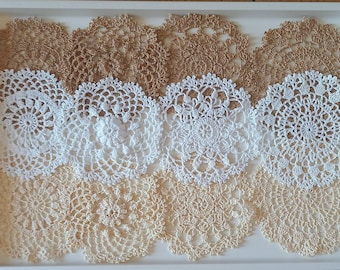 Crochet 5 -5.8 inc  ( 12.7-14.7 cm)lace doilies table decoration. Small Crochet Doily Napkin 4 different pattern