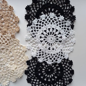 Crochet coasters about 5.2 inc lace doilies table placemats decoration.Small Crochet Doily Napkin Mandala Boho Decor Round Handmade Flower