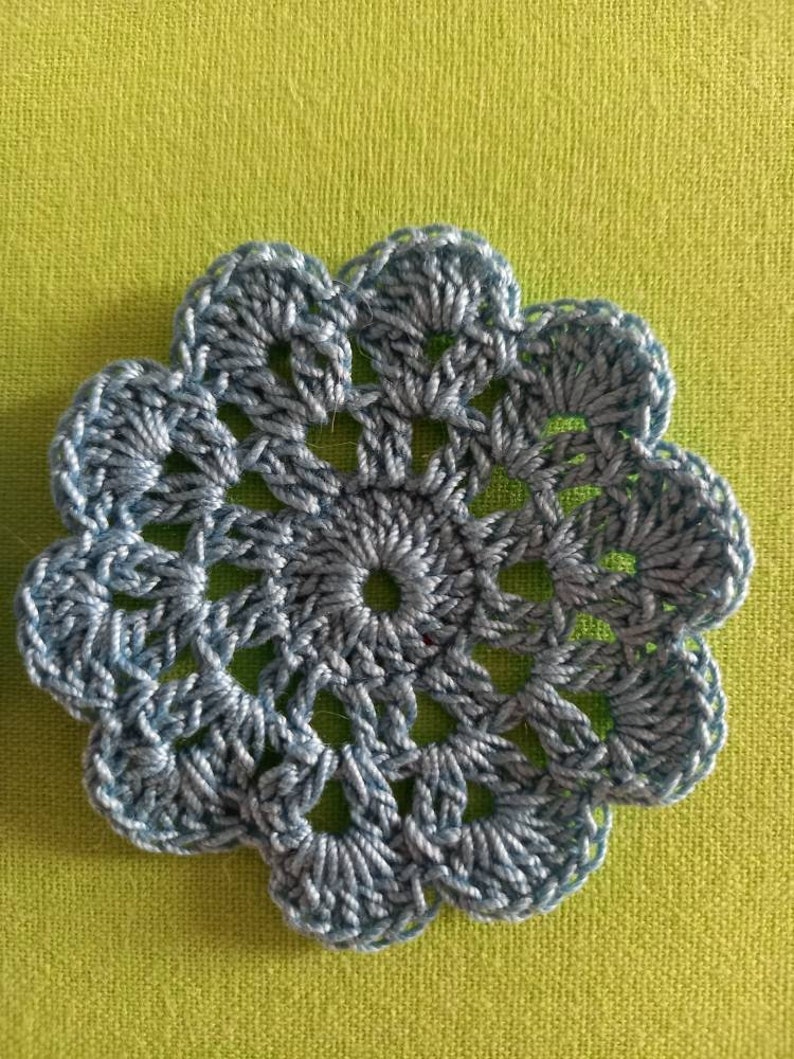 Lot of 12 Colorful Mini Doily 2.46 Cm . Crocheted Doilies .round ...