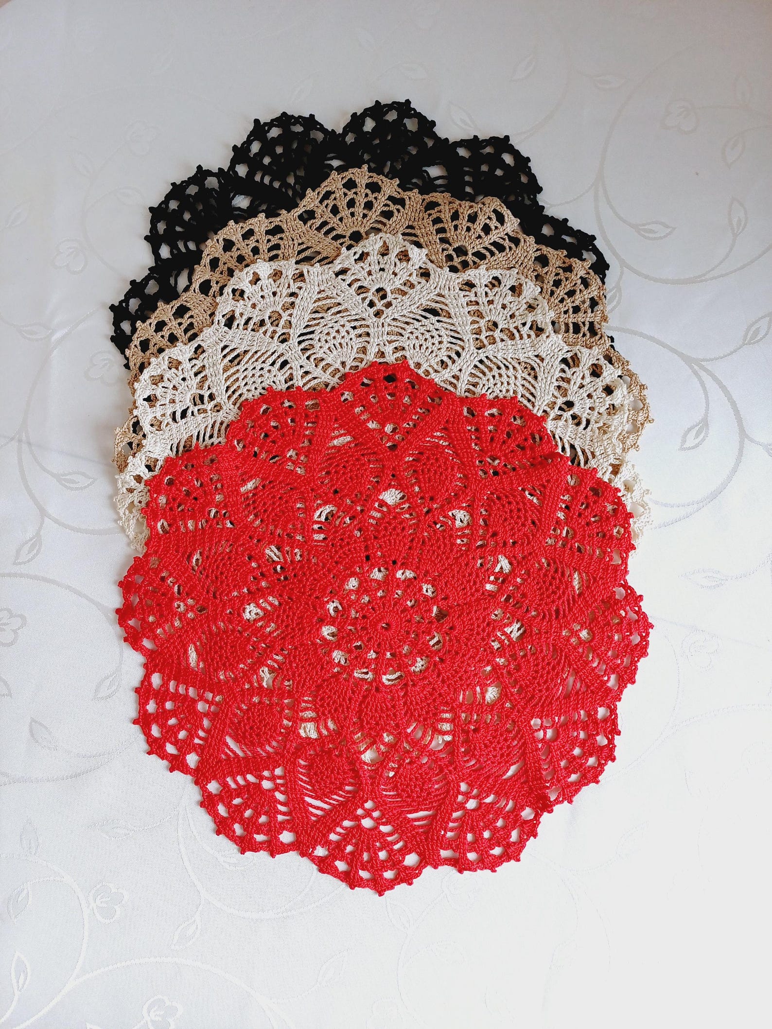 Round Crochet Cotton Doily.crochet Centerpiece. 13 " /33 Cm. - Etsy