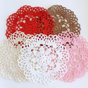 Crochet 5  inc /13 cm lace doilies table decoration. Small  Flower Crochet Doilies,different colors.