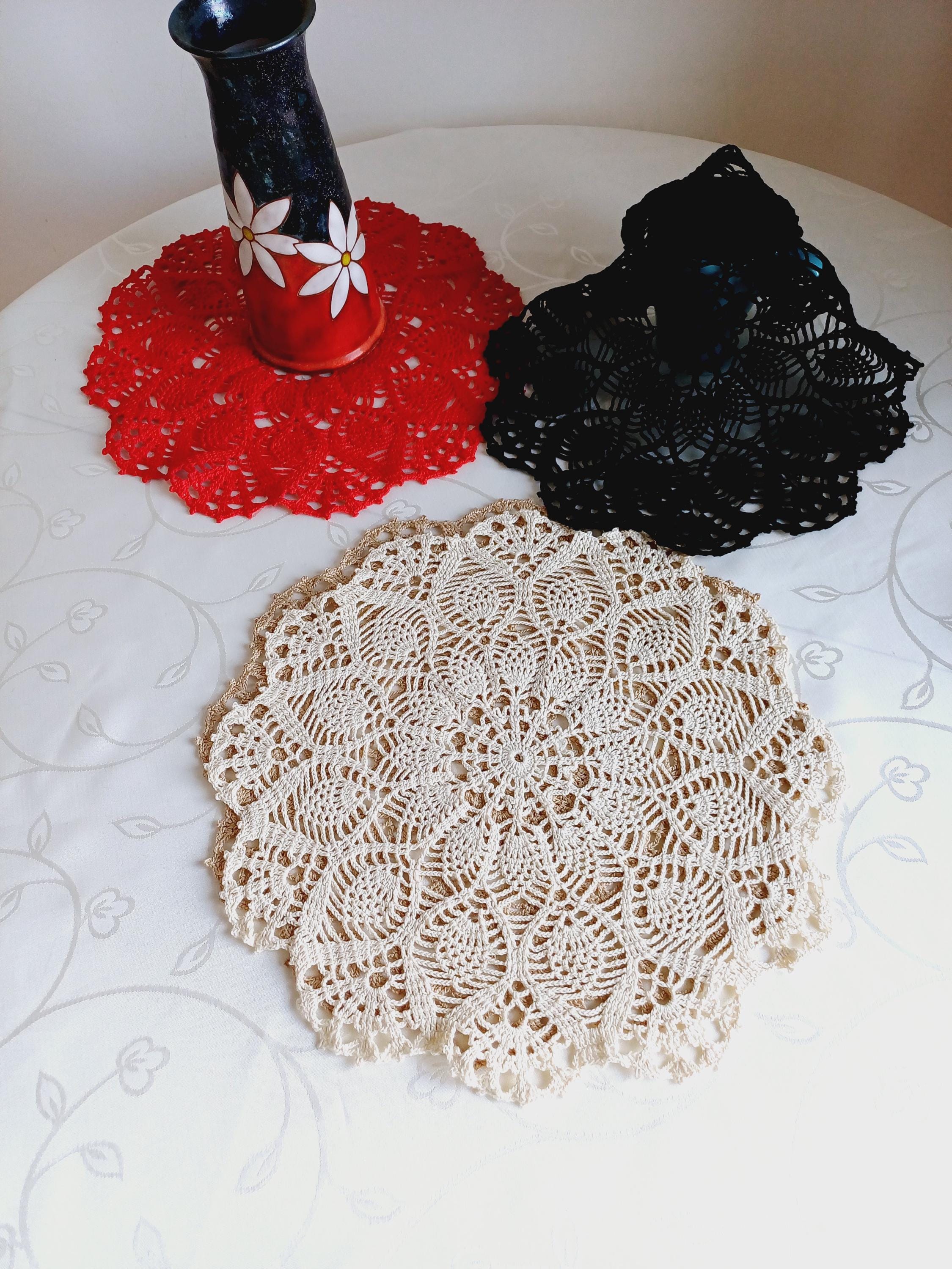 Round Crochet Cotton Doily.crochet Centerpiece. 13 " /33 Cm. - Etsy