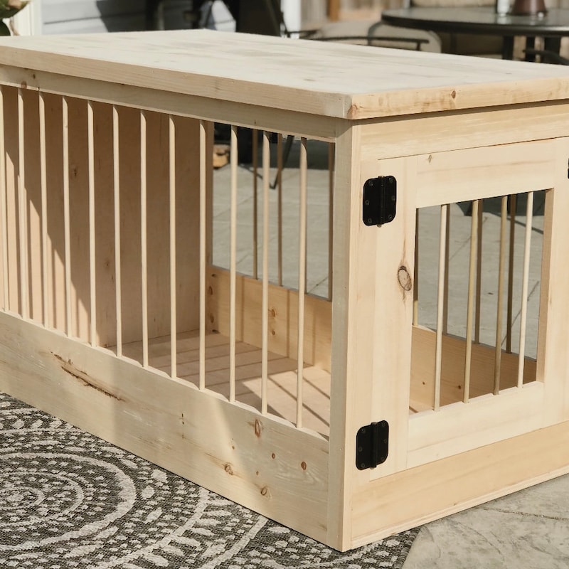 Image showcasing Wooden Dog Crate - Etsy