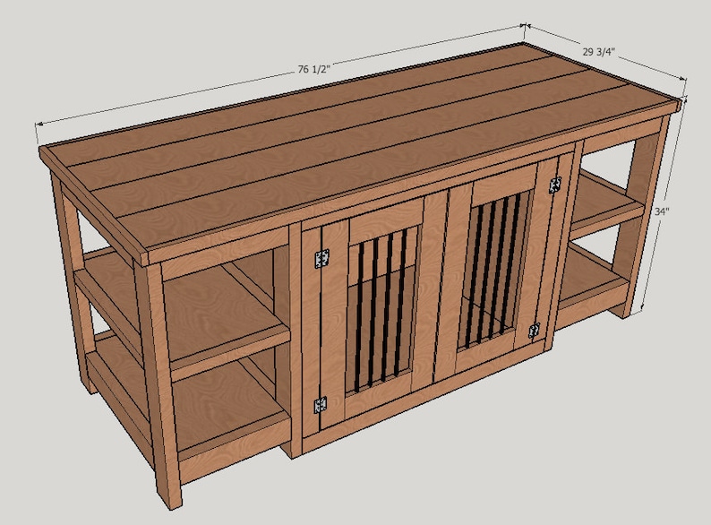 Dog Kennel Entertainment Center DIY Digital Plans Etsy