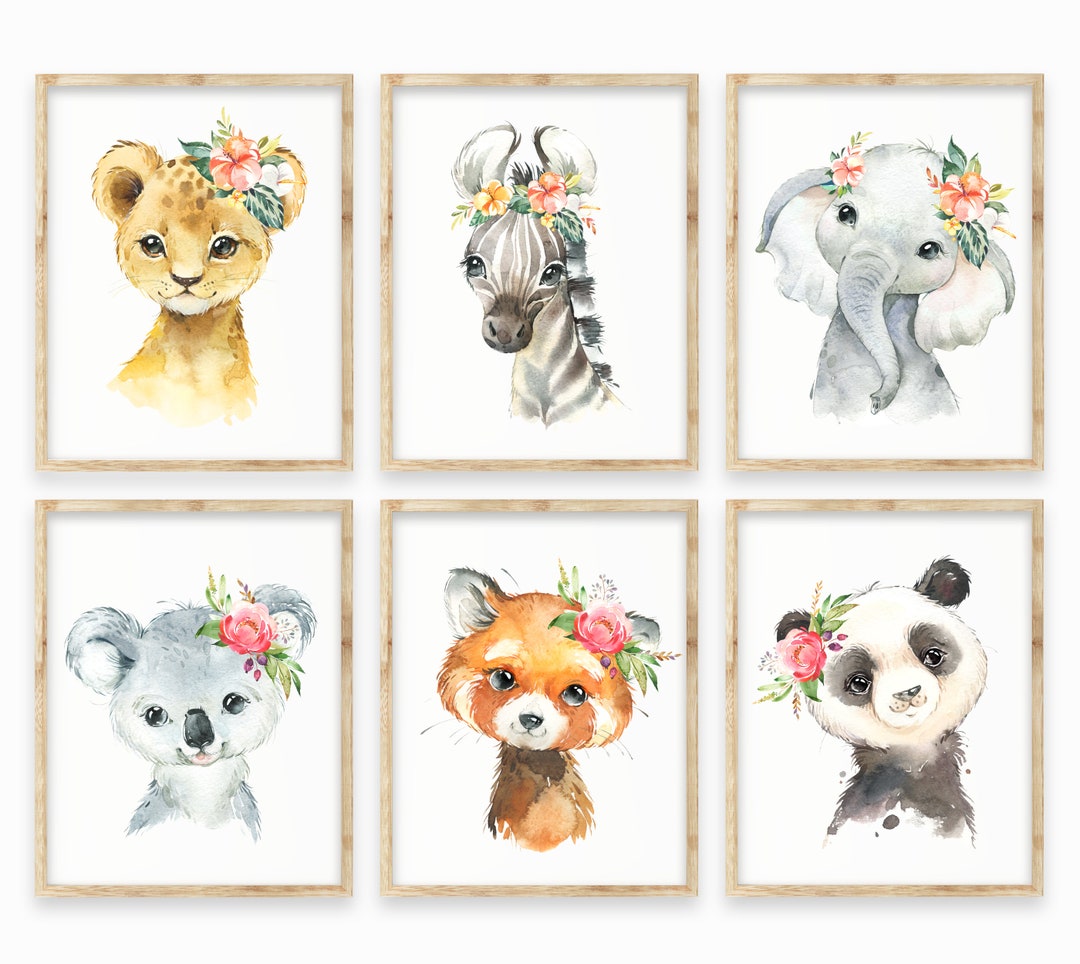Printable Nursery, Nursery Wall Decor, Animals Nursery, Nursery Girl ...