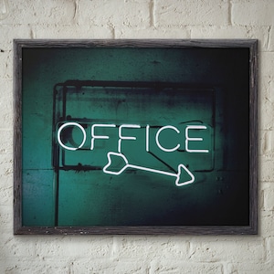 Office Neon Wall Art Print, Neon Style Sign, Neon Effect Art Print, Retro Neon Print, Neon Poster, Neon Effect Wall Art Print, Office Prints