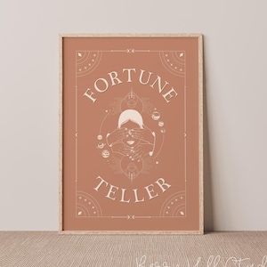 Arte de pared de adivino, Arte de pared de cartas de tarot, Impresiones de tarot psíquico, Decoración del hogar Boho, Impresiones de cartas de tarot, Impresiones de arte de pared gitana, Regalos para el hogar