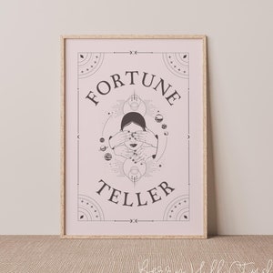 Arte de pared de adivino, Arte de pared de cartas de tarot, Impresiones de tarot psíquico, Decoración del hogar Boho, Impresiones de cartas de tarot, Impresiones de arte de pared gitana, Regalos para el hogar