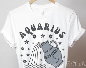 Aquarius Zodiac Shirt, Aquarius Gift Shirt, Zodiac Aquarius Shirt, Zodiac Shirt, Aquarius Original Artwork, Aquarius Star Sign Birthday Gift