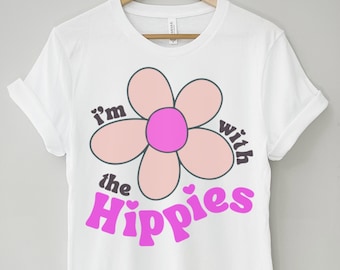 Hippie T Shirt, Flower Power Shirt, Retro 70s Aesthetic Tee, 60s Shirt, 70s Style Clothing, Retro Summer Hippie Shirt, Gifts for Her