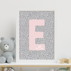 Personalisierter Namensdruck, Kinderzimmer Wandkunst, Wandkunst für Mädchen, Monogramm Letter Print, KinderName Print, Buchstaben Wandkunst, Kinderzimmer Initialen