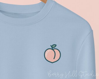 Peachy Sweatshirt, Peachy Sweatshirt, Peach Graphic Shirt, Damen Pullover Pullover, Pfirsich Sweatshirt, Weiches Sweatshirt, Crewneck Sweatshirt