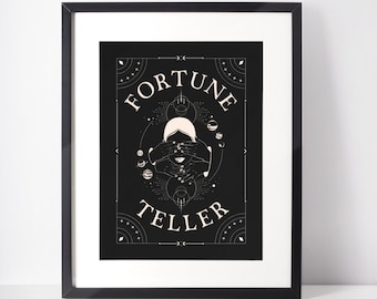 Fortune Teller Wall Art, Tarot Card Wall Art, Psychic Tarot Prints, Boho Home Decor, Tarot Card Prints, Witchy Wall Art Prints, Home Gifts