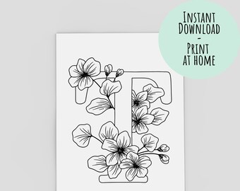 Letter T Coloring Etsy