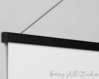 Black Hanger Frame Landscape, Magnetic Picture Frame, Wooden Art Display, Hanging Art Display, Slim Wooden Poster Hanger, A4 A3 A2 A1