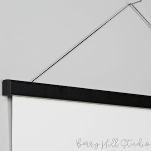 Black Hanger Frame Landscape, Magnetic Picture Frame, Wooden Art Display, Hanging Art Display, Slim Wooden Poster Hanger, A4 A3 A2 A1