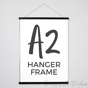A2 Poster Hanger, Black Poster Frame, Minimalist Wall Art Frame, Wooden Magnetic Hanger, Large Poster Hanger, Minimalist Home Decor,A2 Frame