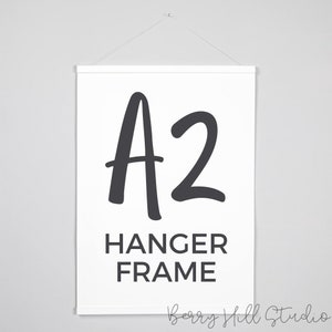 A2 Poster Hanger, White Poster Frame, Minimalist Wall Art Frame, Wooden Magnetic Hanger, Large Poster Hanger, Minimalist Home Decor,A2 Frame