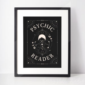 Psychic Reader Art Print, Tarot Card Wall Art, Psychic Lover Prints, Boho Home Decor, Tarot Card Poster, Gypsy Wall Art Prints, Regalos para el hogar