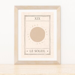 The Sun Tarot Print, Celestial Art Prints Boho Decor, Tarot Art Prints, Boho Gypsy Wall Art Prints, LE SOLEIL, Regalos para el hogar, Regalos para ella