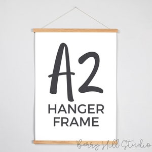 Appendiabiti per poster A2, cornici magnetiche in legno, cornice minimalista per arte della parete, appendiabiti magnetici in legno, cornici per poster grandi