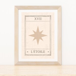 Stampa di tarocchi stella, stampe di tarocchi, decorazioni per la casa Boho, stampe di tarocchi, stampa di amanti psichici, stampe artistiche da parete di Boho Gypsy, L'ÉTOILE