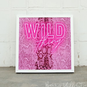Wild Thing Neon Wall Art Print Square, Neon Effect Art Print, Leopard Print Wall Art, Neon Print Poster, Bold Eclectic Wall Art Animal Print