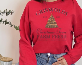 Womens Cosy Christmas Jumper, Christmas Vacation Tree Sweatshirt, Funny Holiday Sweater, Griswold Christmas Tree, Jolliest Bunch Sweatshirt