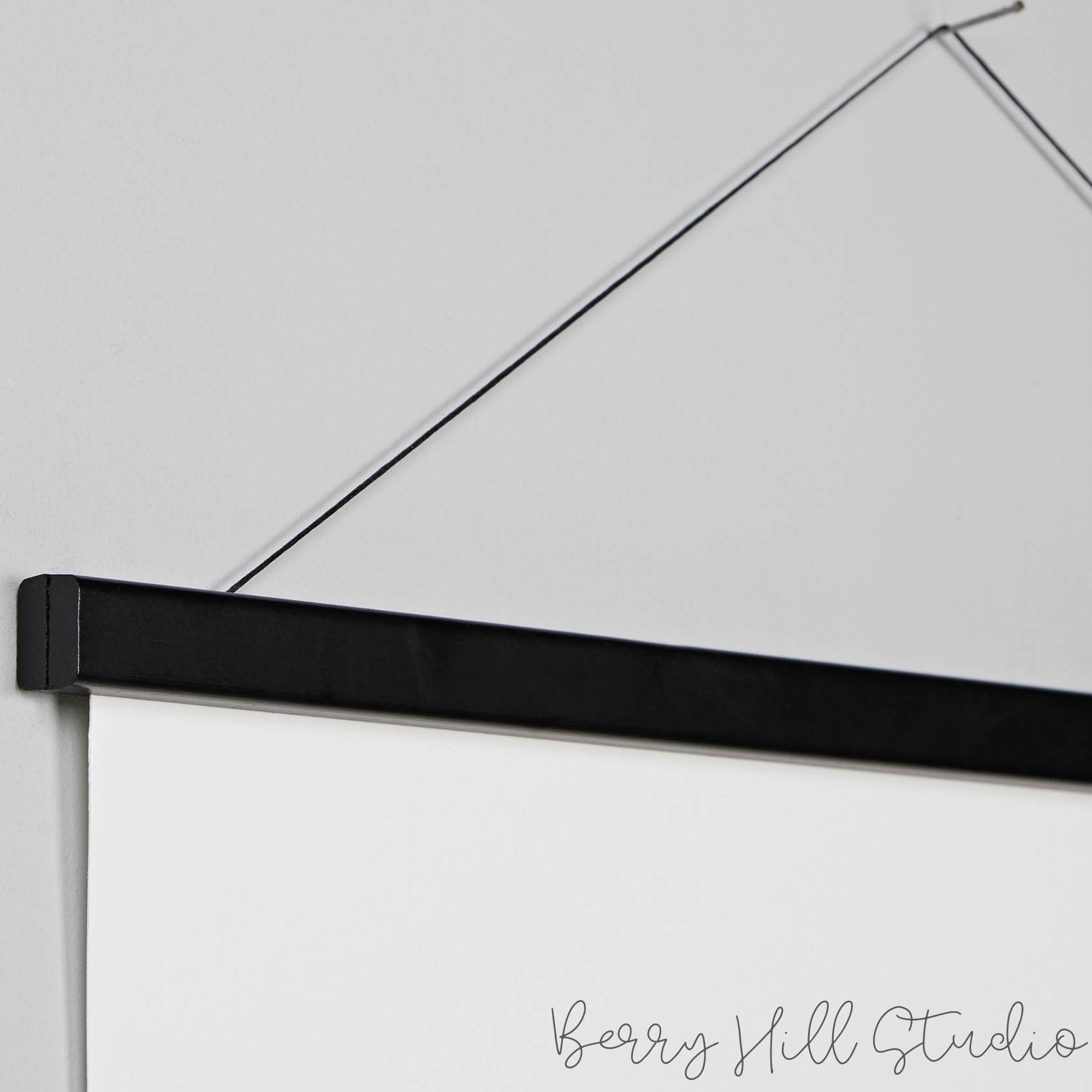 Black Hanger Frame Landscape, Magnetic Picture Frame, Wooden Art Display, Hanging Art Display, Slim Wooden Poster Hanger, A4 A3 A2 A1
