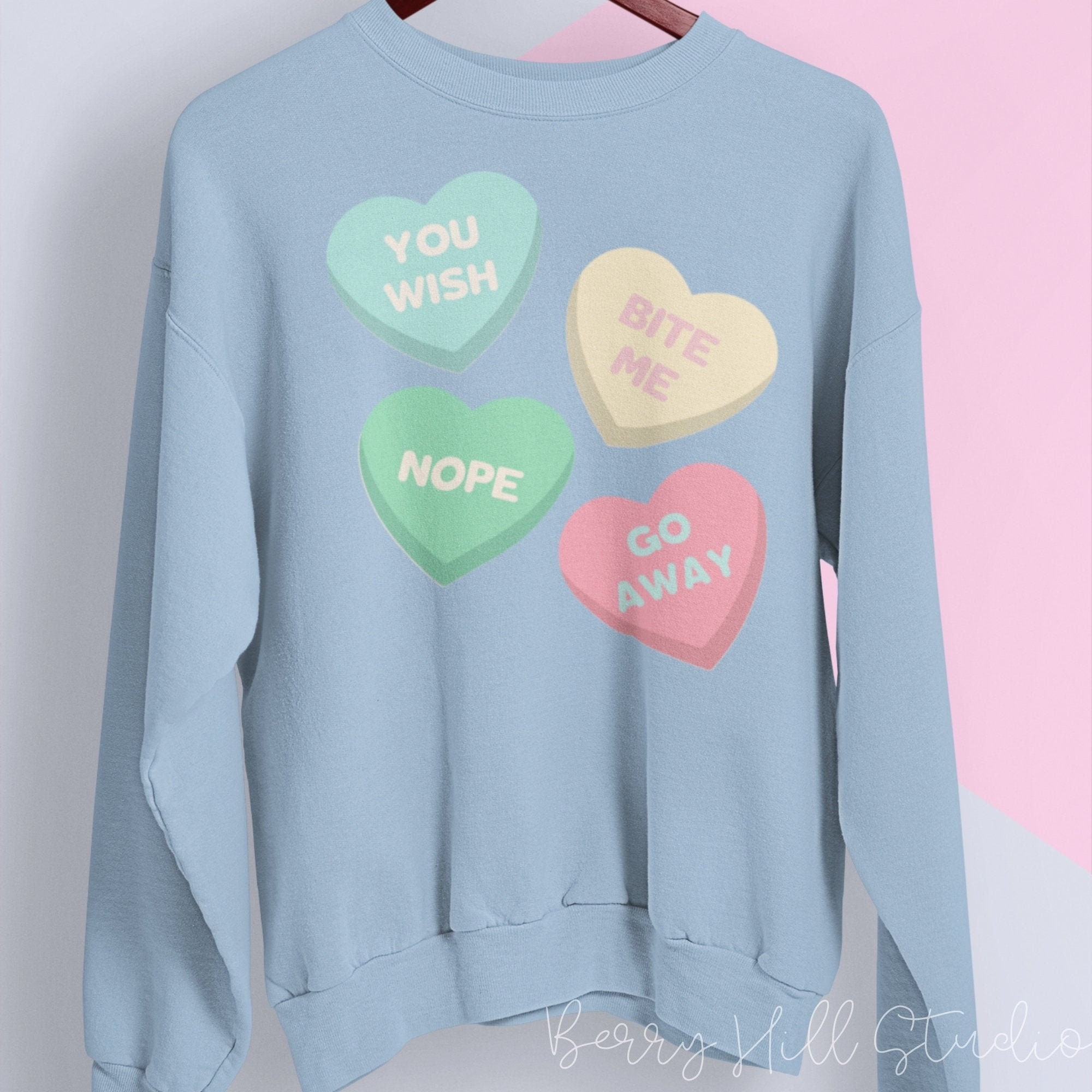Candy Heart Sweatshirt Conversation 