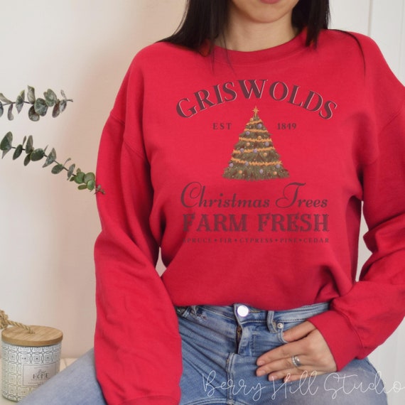 Womens Cosy Christmas Jumper Christmas Vacation Tree Sweatshirt