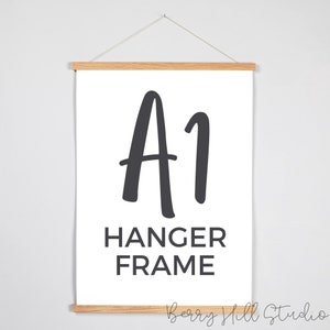 A1 Poster Hanger, Wooden Magnetic Poster Frames, Minimalist Wall Art Frame, Wooden Magnetic Hanger, Large Poster Frames, A1 Frame