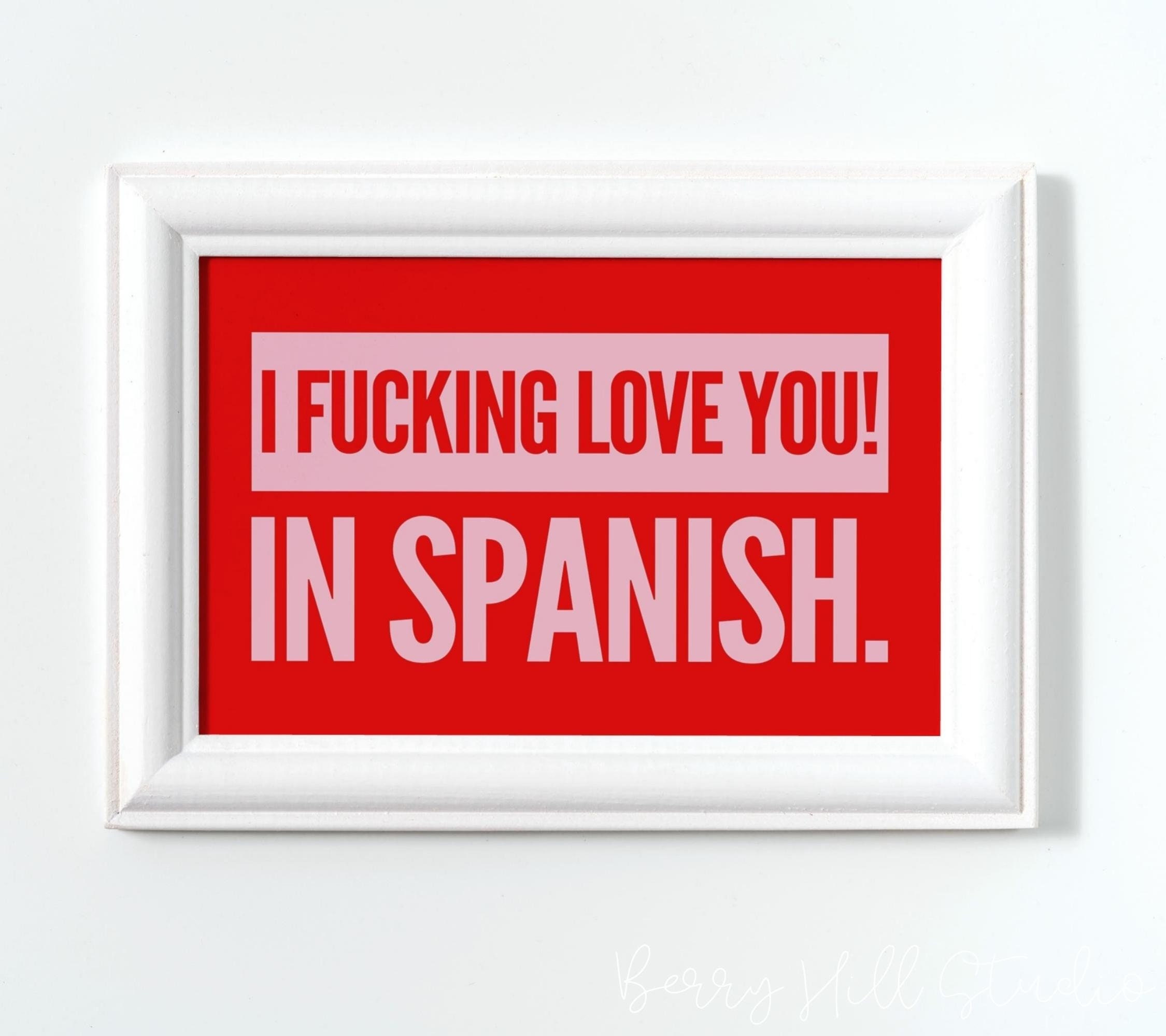 I Love You in Spanish Wall Art Poster Large Font Bold Etsy