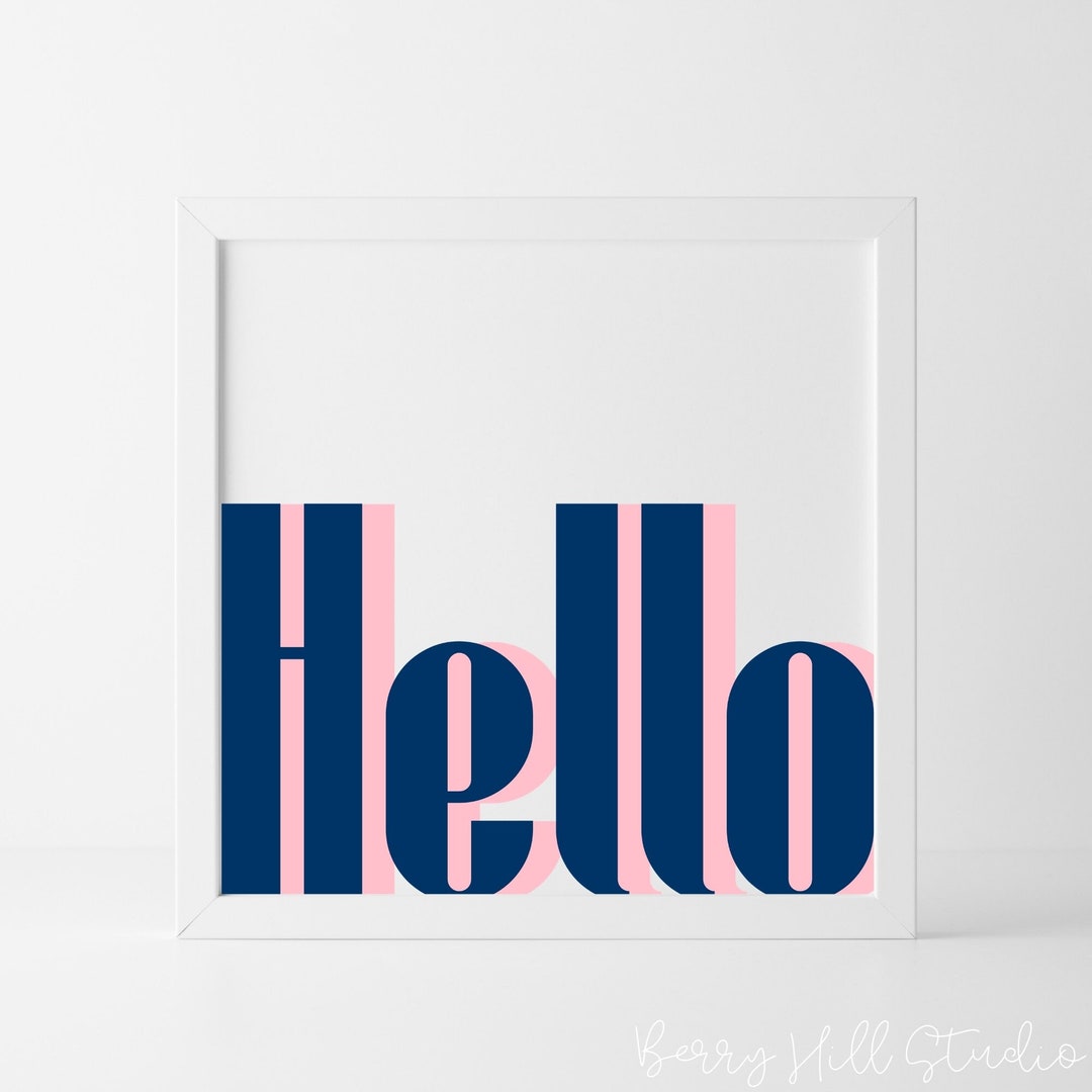 Hello Art Print, Wall Art, Decoración minimalista para el hogar