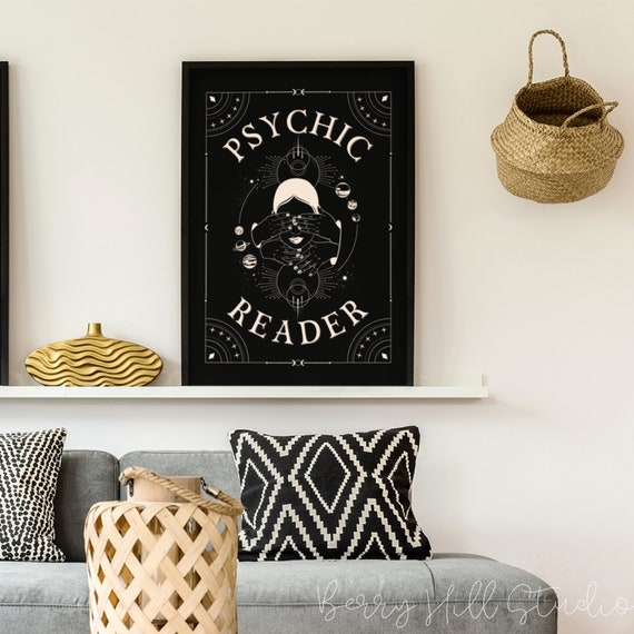 Psychic Reader Art Print, Tarot Card Wall Art, Psychic Lover