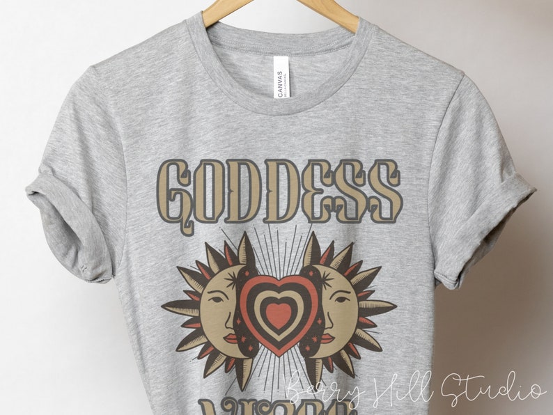 Goddess Vibes Tee, Witchy Aesthetic Clothing, Womens T Shirt, Mystical Gifts, Witchy Vibes, Celestial Spiritual Gifts for Her, Boho Shirt image 3