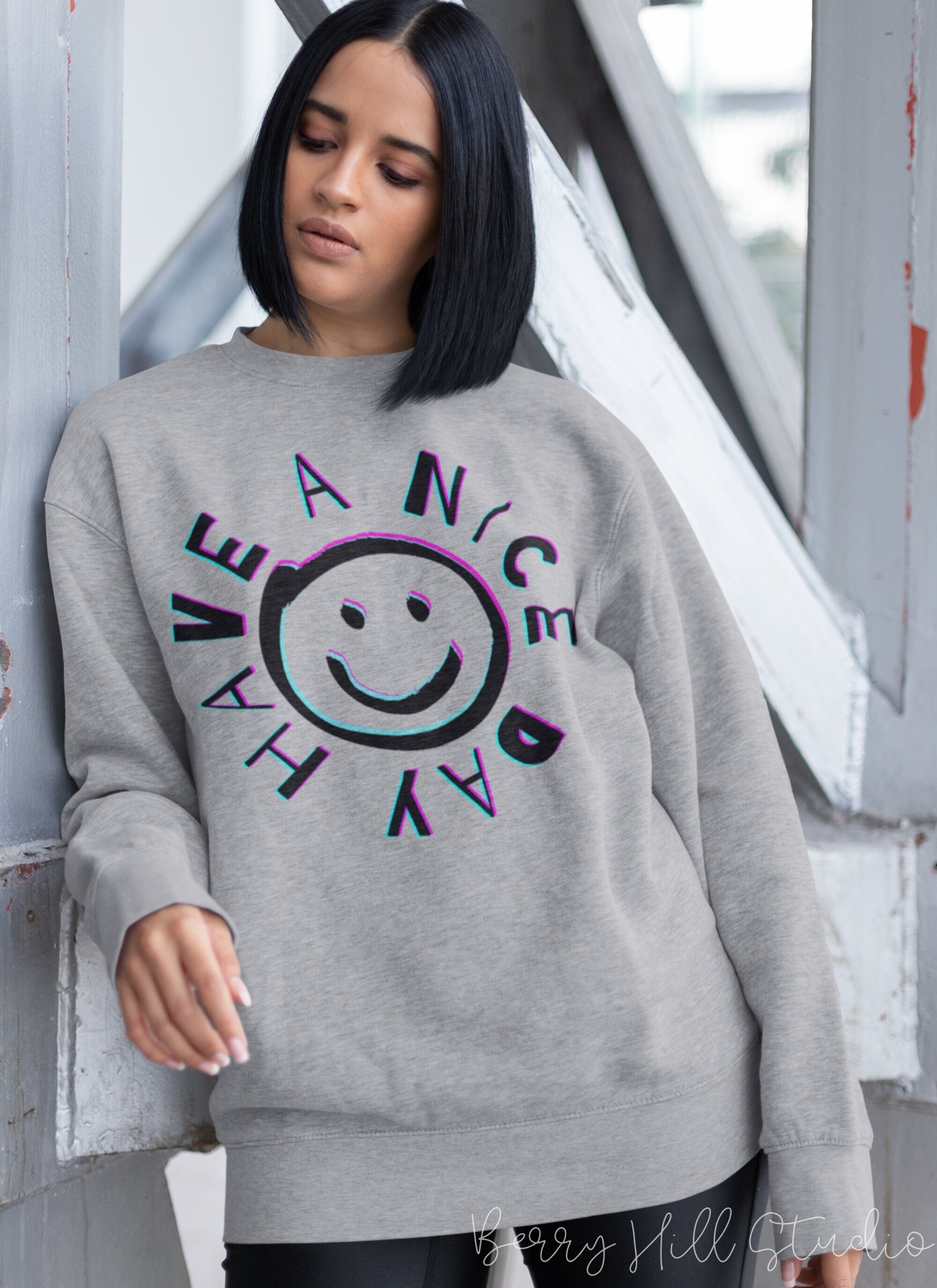 smiley face sweatshirt h&m