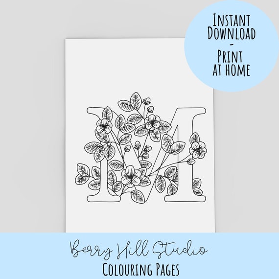 Featured image of post Floral Letter M Coloring Pages For Adults : Designers also selected these stock illustrations.