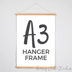 A3 Poster Hanger, Wooden Magnetic Poster Frames, Minimalist Wall Art Frame, Wooden Magnetic Hanger, Large Poster Frames, A3 Frame