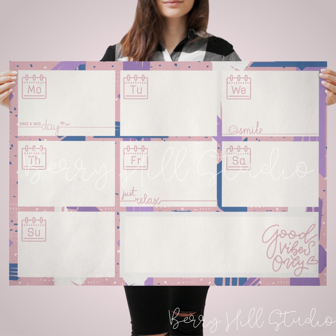 Printable Planner Wall Planner Reusable Planner Undated Etsy