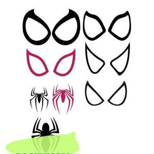 Spider Hero Eyes SVG : fichiers de coupe masque peluche au crochet (téléchargement numérique)