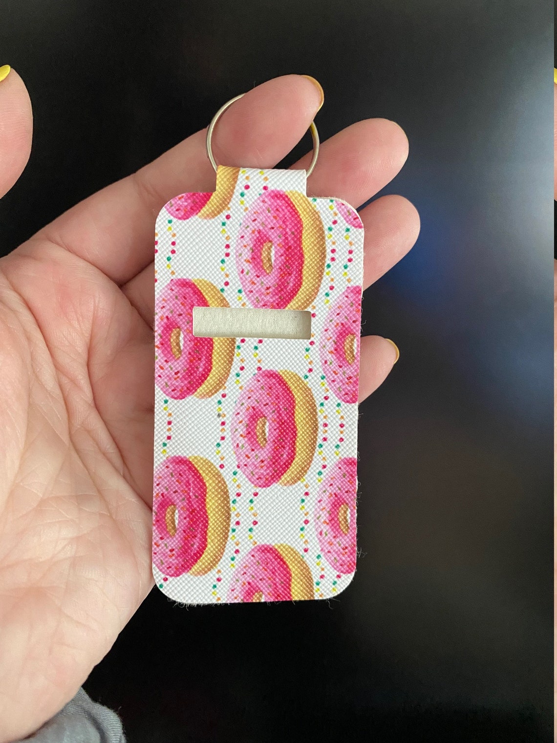 Faux Leather Chapstick Lip Balm Holder Doughnuts Etsy
