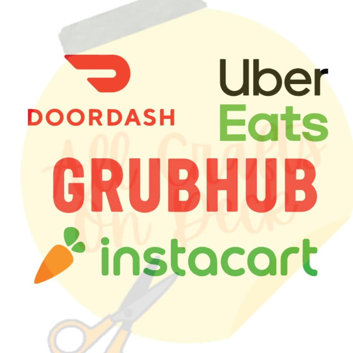 Food Delivery Company Uber Eats Door Dash Grub Hub Etsy