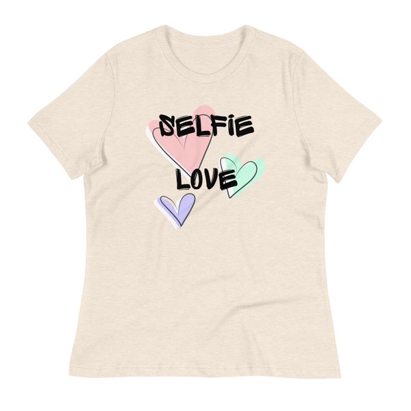 Selfie Love, Frauen T-Shirt. Perfekte Passform, Premium-Baumwolle, Damen T-Shirt, ästhetisch inspirierte Zitate Typo Shirt, Geschenk für sie