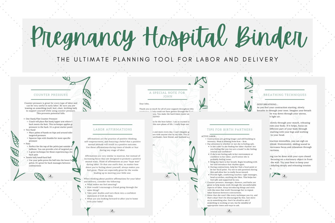 Pregnancy Hospital Binder/Planner for Labor &amp; Delivery | Etsy
