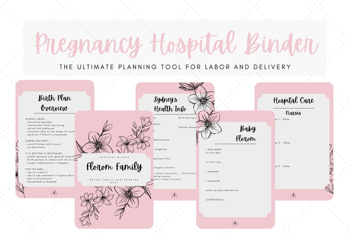 Pregnancy Hospital Binder/Planner for Labor & Delivery Etsy